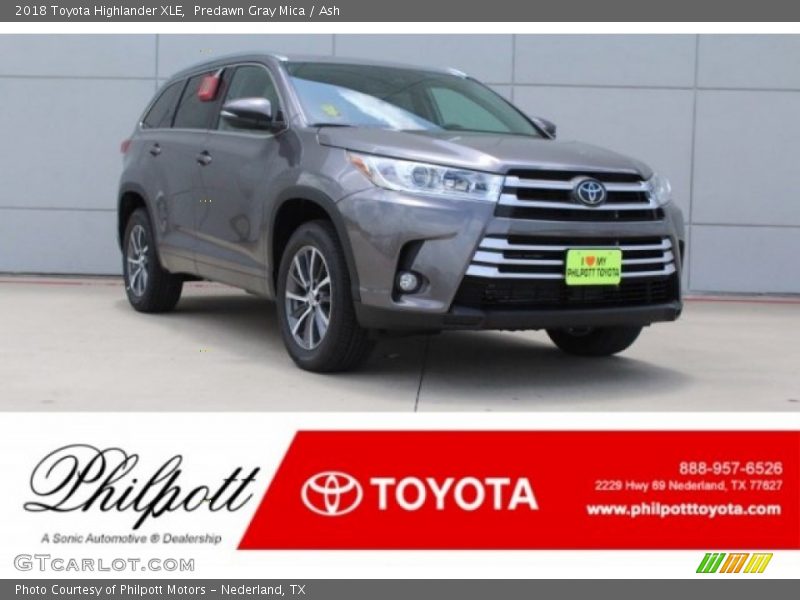 Predawn Gray Mica / Ash 2018 Toyota Highlander XLE