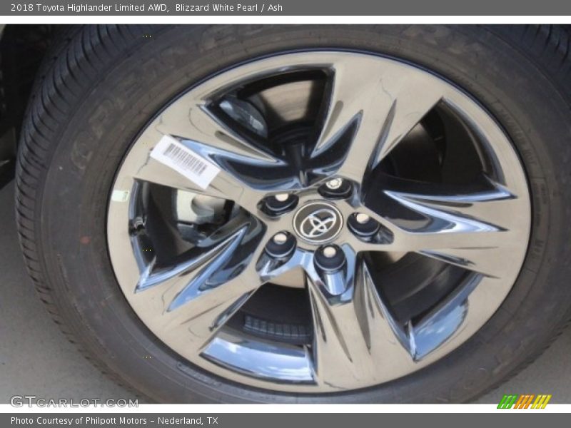 Blizzard White Pearl / Ash 2018 Toyota Highlander Limited AWD