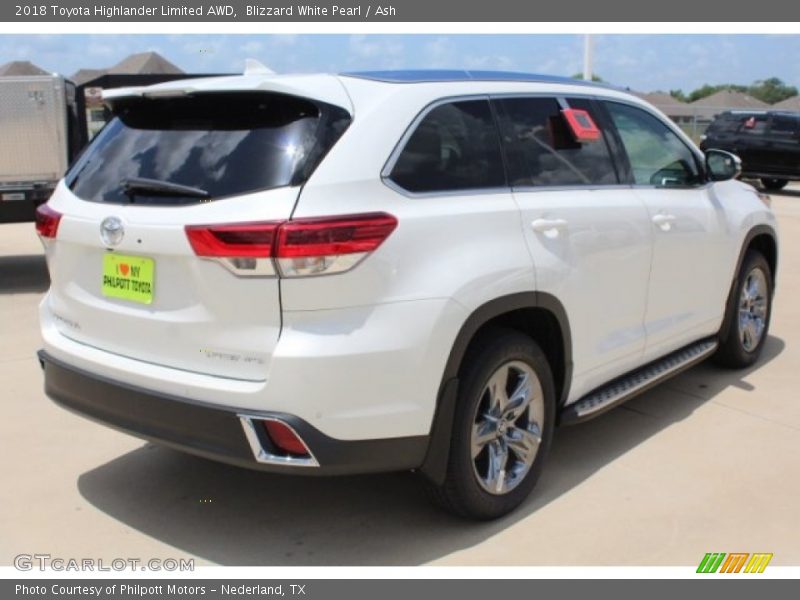 Blizzard White Pearl / Ash 2018 Toyota Highlander Limited AWD