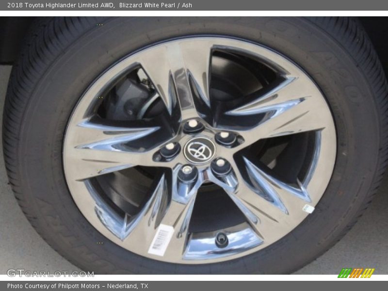 Blizzard White Pearl / Ash 2018 Toyota Highlander Limited AWD