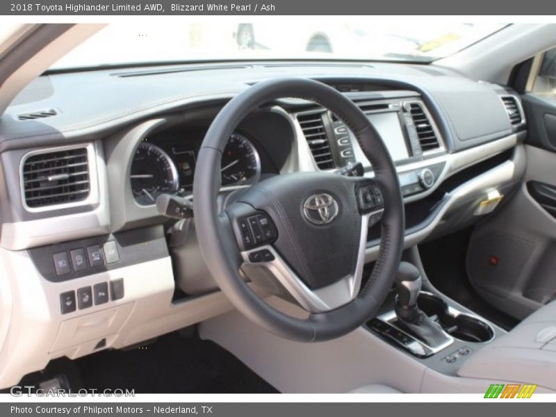 Blizzard White Pearl / Ash 2018 Toyota Highlander Limited AWD