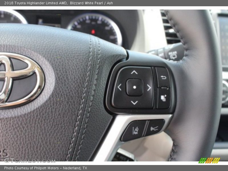 Blizzard White Pearl / Ash 2018 Toyota Highlander Limited AWD
