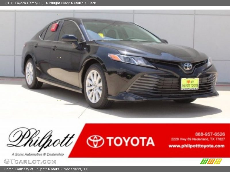 Midnight Black Metallic / Black 2018 Toyota Camry LE