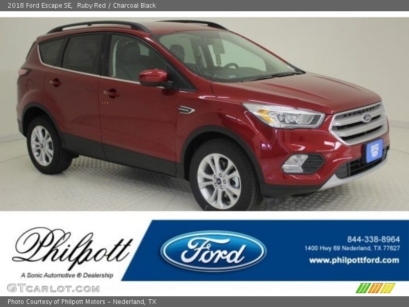 Ruby Red / Charcoal Black 2018 Ford Escape SE