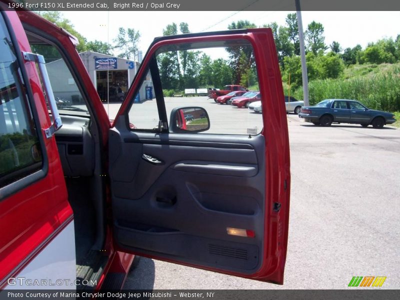 Bright Red / Opal Grey 1996 Ford F150 XL Extended Cab