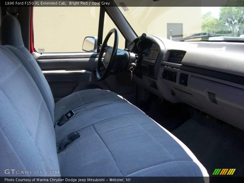 Bright Red / Opal Grey 1996 Ford F150 XL Extended Cab