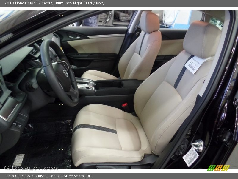 Burgundy Night Pearl / Ivory 2018 Honda Civic LX Sedan