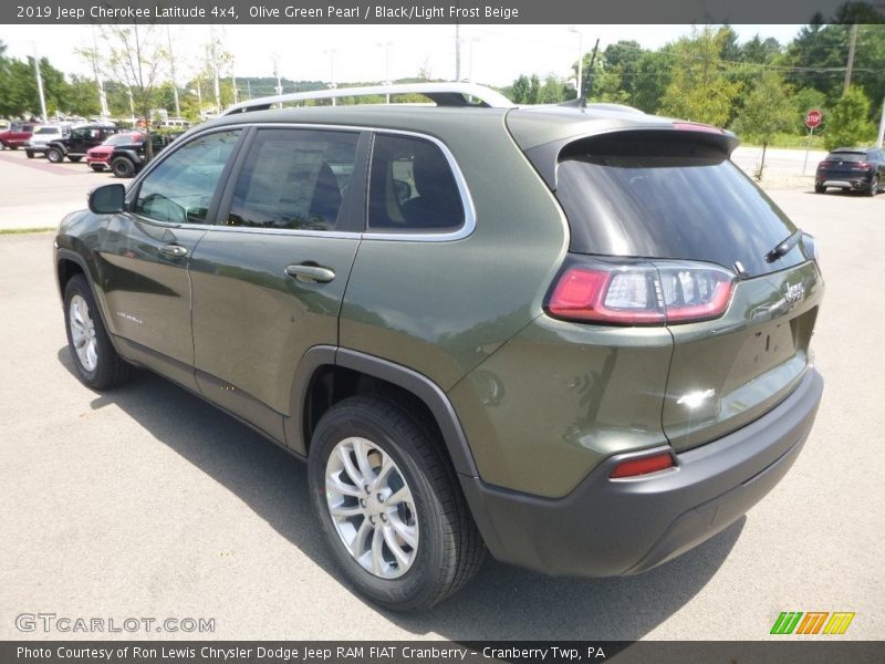 Olive Green Pearl / Black/Light Frost Beige 2019 Jeep Cherokee Latitude 4x4