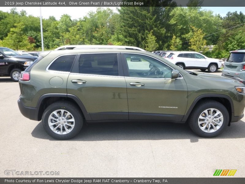 Olive Green Pearl / Black/Light Frost Beige 2019 Jeep Cherokee Latitude 4x4
