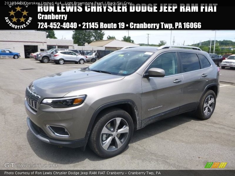 Light Brownstone Pearl / Black/Ski Grey 2019 Jeep Cherokee Limited 4x4