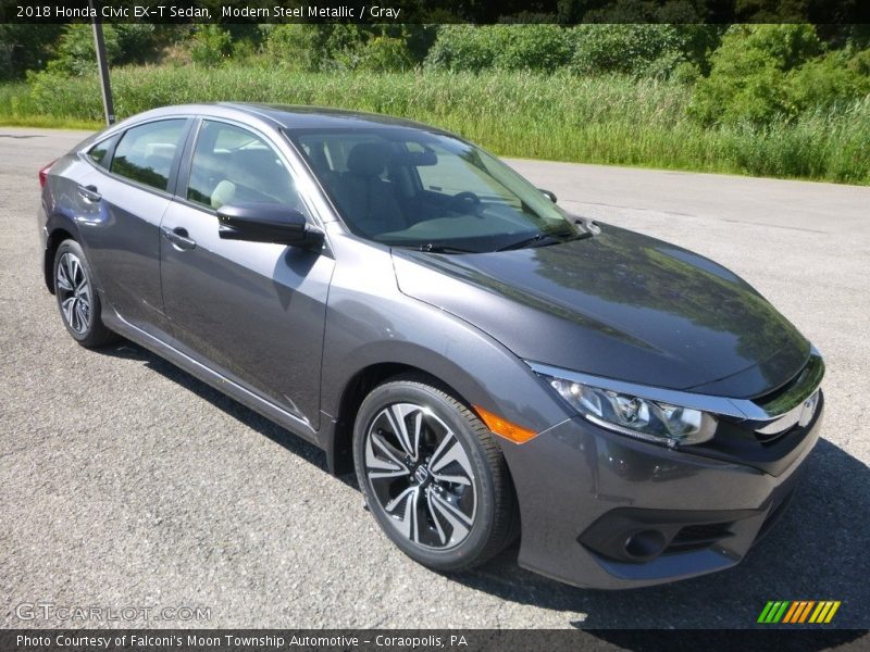 Modern Steel Metallic / Gray 2018 Honda Civic EX-T Sedan