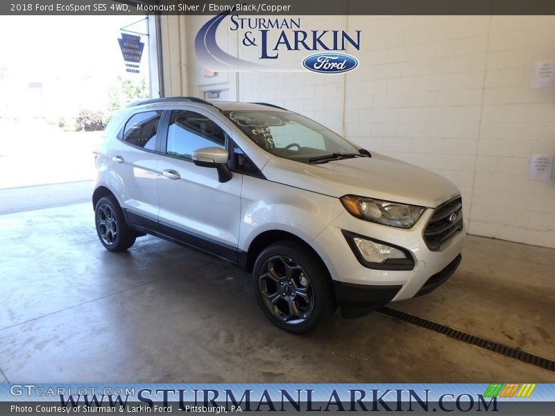 Moondust Silver / Ebony Black/Copper 2018 Ford EcoSport SES 4WD