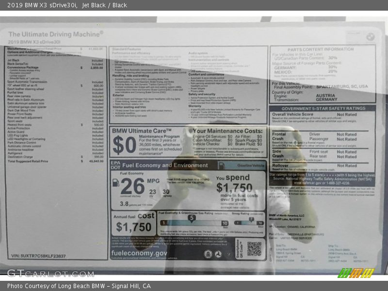 Jet Black / Black 2019 BMW X3 sDrive30i