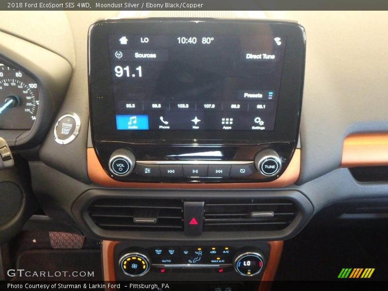 Moondust Silver / Ebony Black/Copper 2018 Ford EcoSport SES 4WD