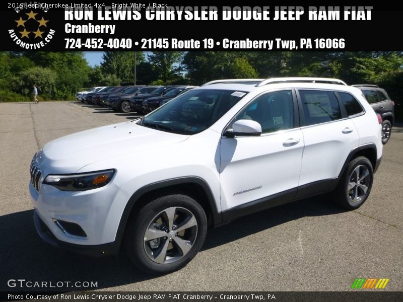 Bright White / Black 2019 Jeep Cherokee Limited 4x4