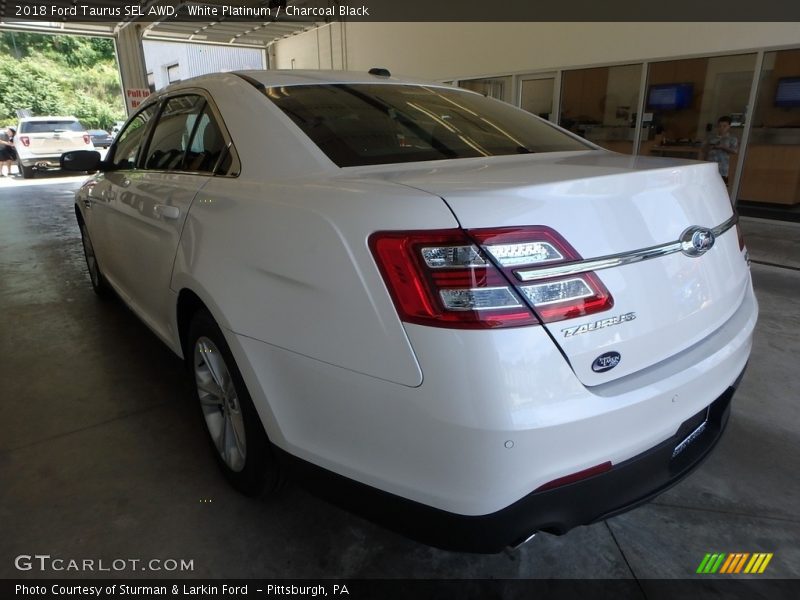 White Platinum / Charcoal Black 2018 Ford Taurus SEL AWD
