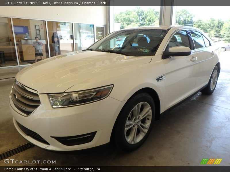 White Platinum / Charcoal Black 2018 Ford Taurus SEL AWD