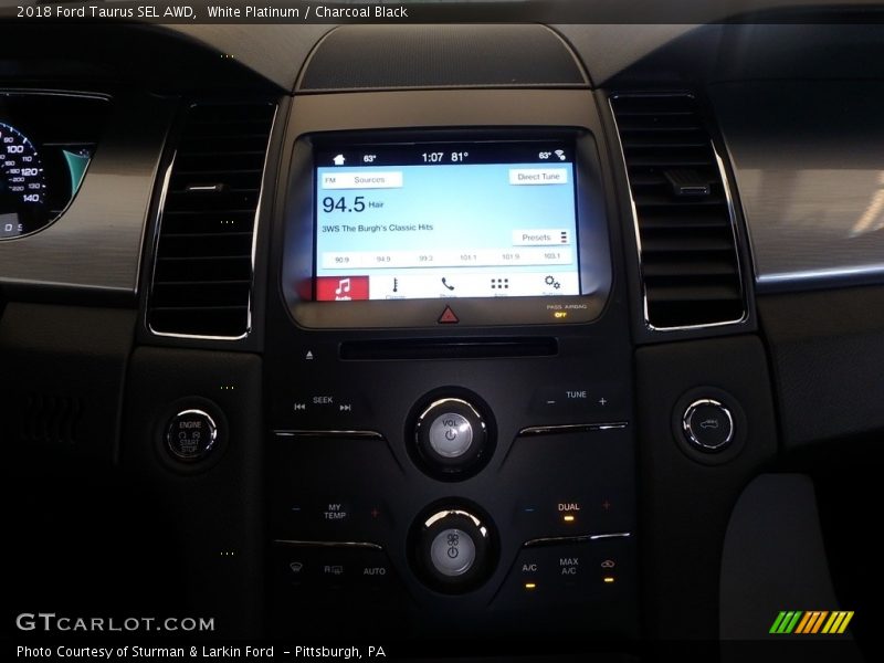 White Platinum / Charcoal Black 2018 Ford Taurus SEL AWD