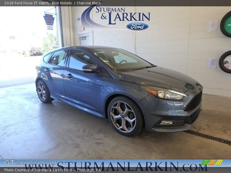 Blue Metallic / Charcoal Black 2018 Ford Focus ST Hatch