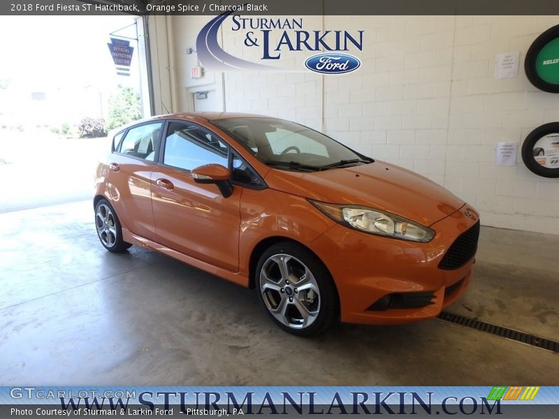 Orange Spice / Charcoal Black 2018 Ford Fiesta ST Hatchback