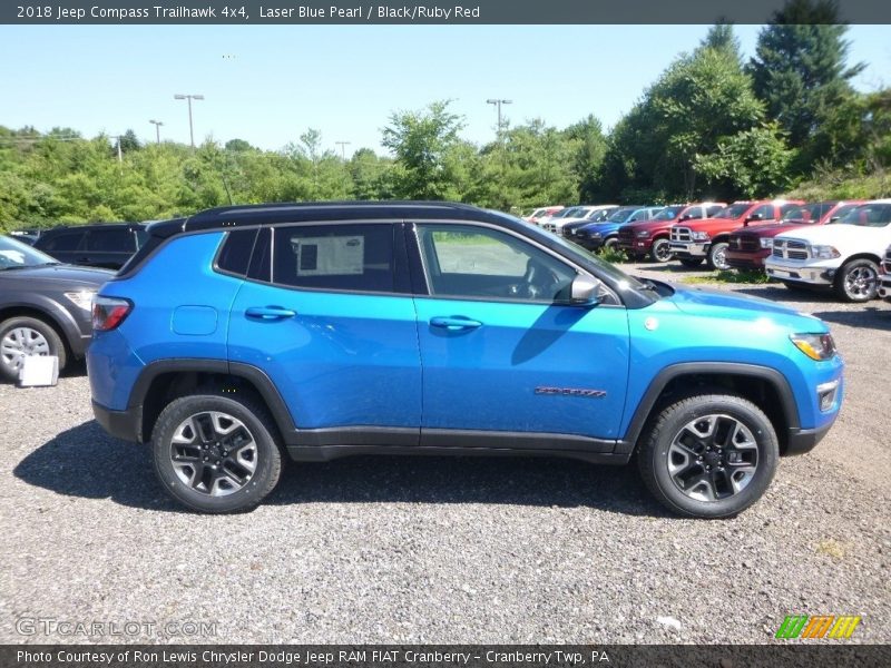 Laser Blue Pearl / Black/Ruby Red 2018 Jeep Compass Trailhawk 4x4
