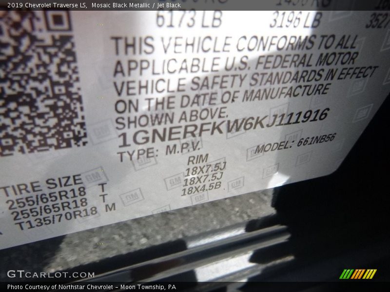 Mosaic Black Metallic / Jet Black 2019 Chevrolet Traverse LS