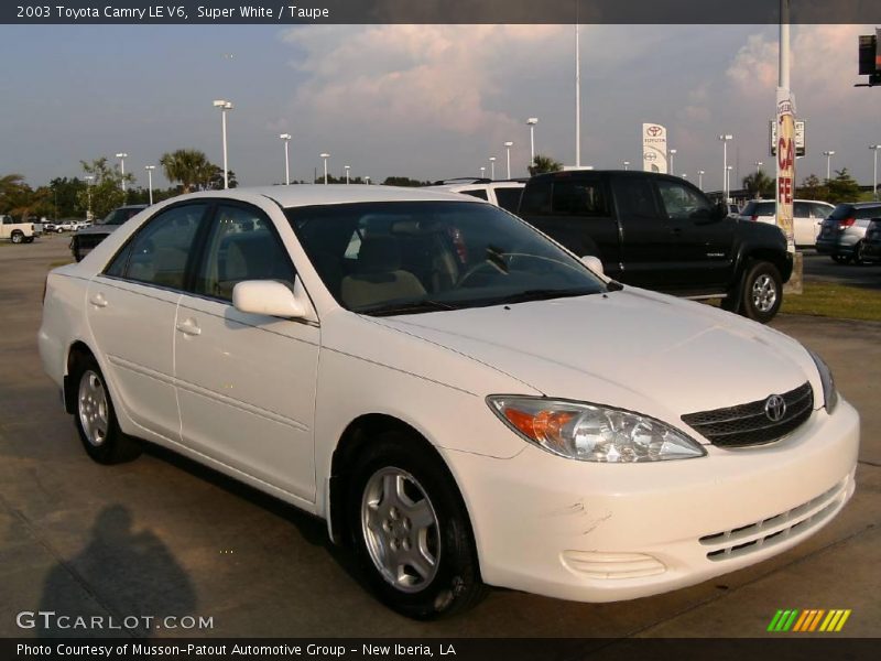 Super White / Taupe 2003 Toyota Camry LE V6