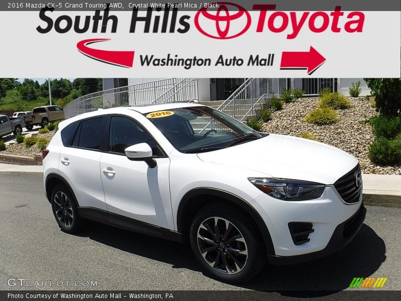 Crystal White Pearl Mica / Black 2016 Mazda CX-5 Grand Touring AWD