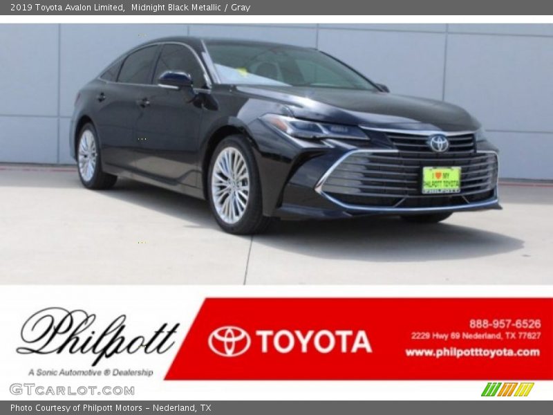 Midnight Black Metallic / Gray 2019 Toyota Avalon Limited