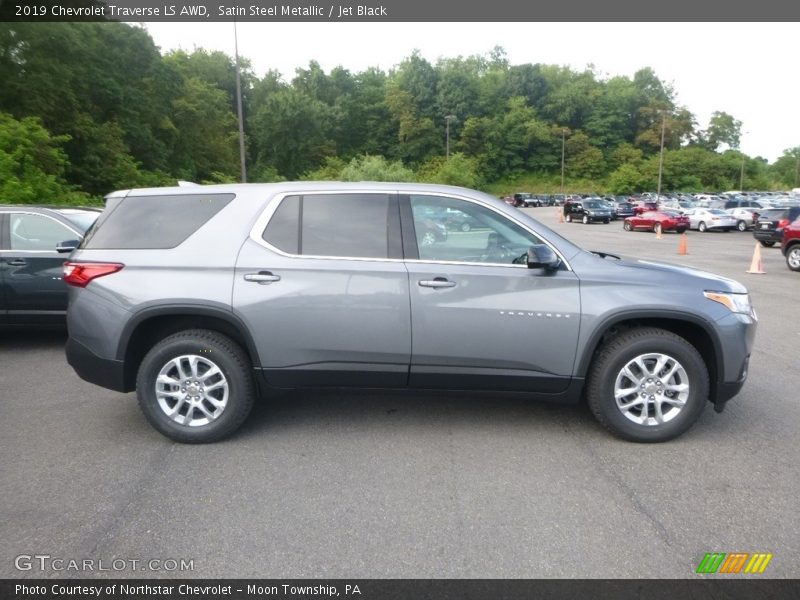 Satin Steel Metallic / Jet Black 2019 Chevrolet Traverse LS AWD