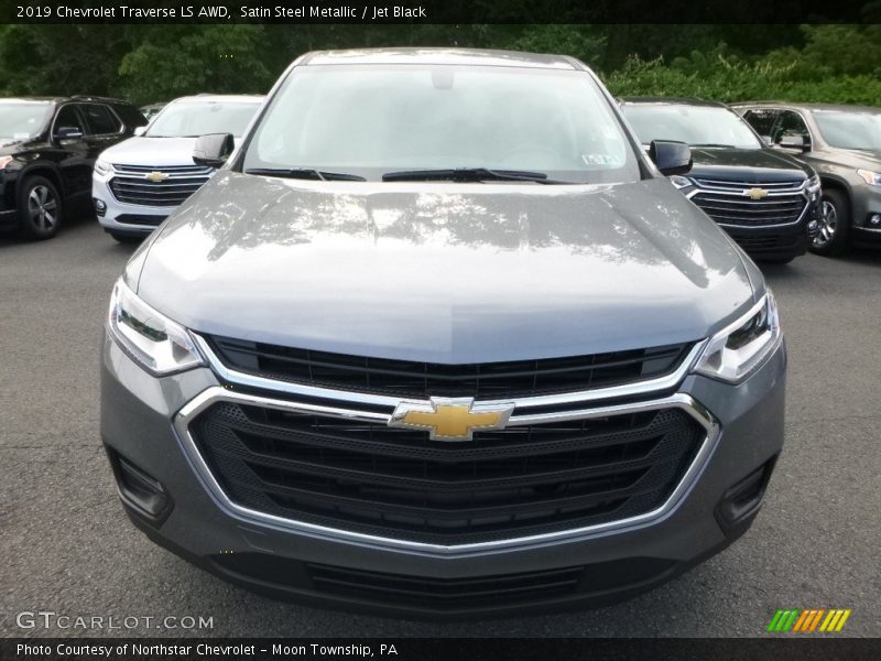 Satin Steel Metallic / Jet Black 2019 Chevrolet Traverse LS AWD