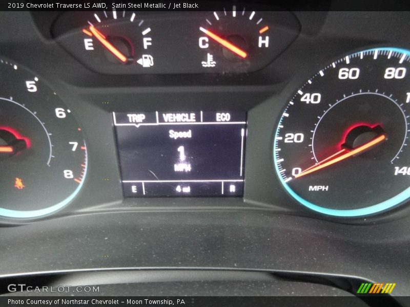 Satin Steel Metallic / Jet Black 2019 Chevrolet Traverse LS AWD