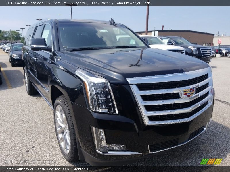 Black Raven / Kona Brown/Jet Black 2018 Cadillac Escalade ESV Premium Luxury 4WD