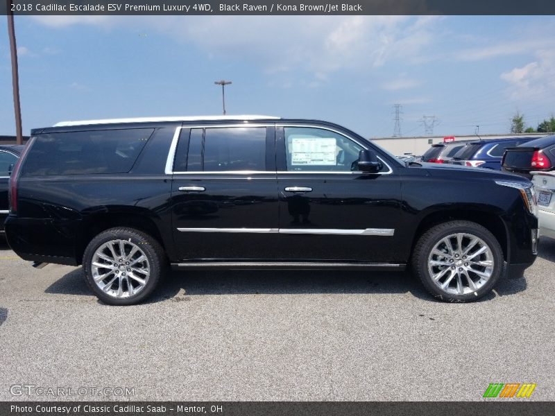 Black Raven / Kona Brown/Jet Black 2018 Cadillac Escalade ESV Premium Luxury 4WD