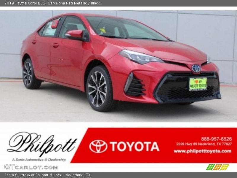 Barcelona Red Metallic / Black 2019 Toyota Corolla SE