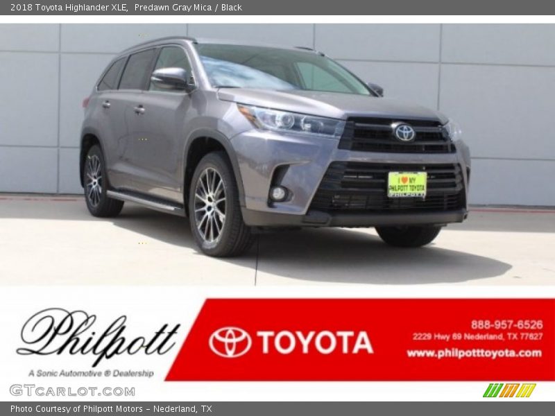 Predawn Gray Mica / Black 2018 Toyota Highlander XLE