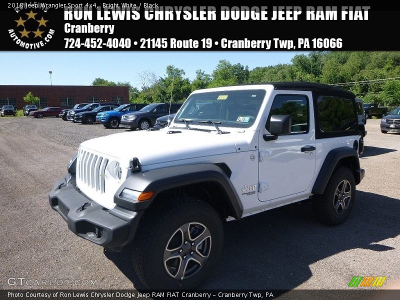 Bright White / Black 2018 Jeep Wrangler Sport 4x4