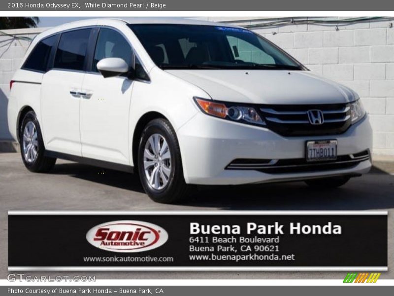 White Diamond Pearl / Beige 2016 Honda Odyssey EX