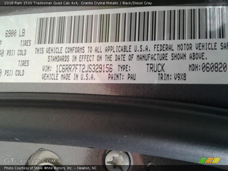 Granite Crystal Metallic / Black/Diesel Gray 2018 Ram 1500 Tradesman Quad Cab 4x4