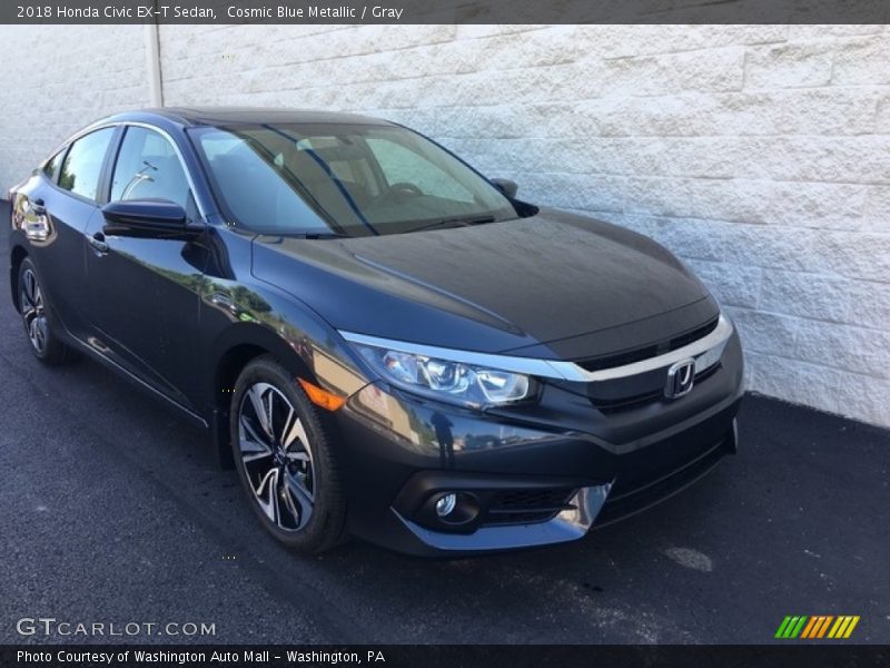 Cosmic Blue Metallic / Gray 2018 Honda Civic EX-T Sedan