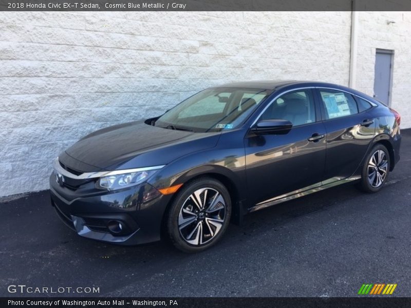 Cosmic Blue Metallic / Gray 2018 Honda Civic EX-T Sedan