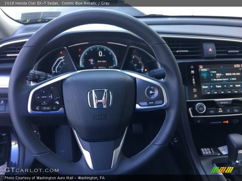 Cosmic Blue Metallic / Gray 2018 Honda Civic EX-T Sedan