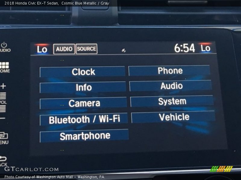 Cosmic Blue Metallic / Gray 2018 Honda Civic EX-T Sedan