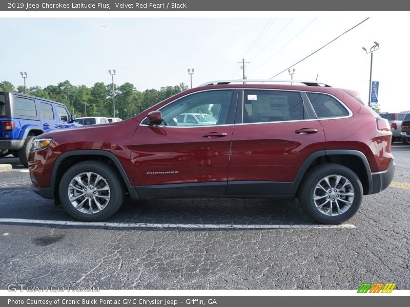 Velvet Red Pearl / Black 2019 Jeep Cherokee Latitude Plus