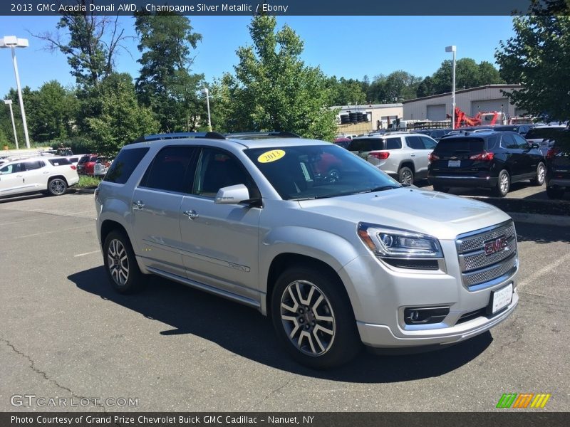 Champagne Silver Metallic / Ebony 2013 GMC Acadia Denali AWD