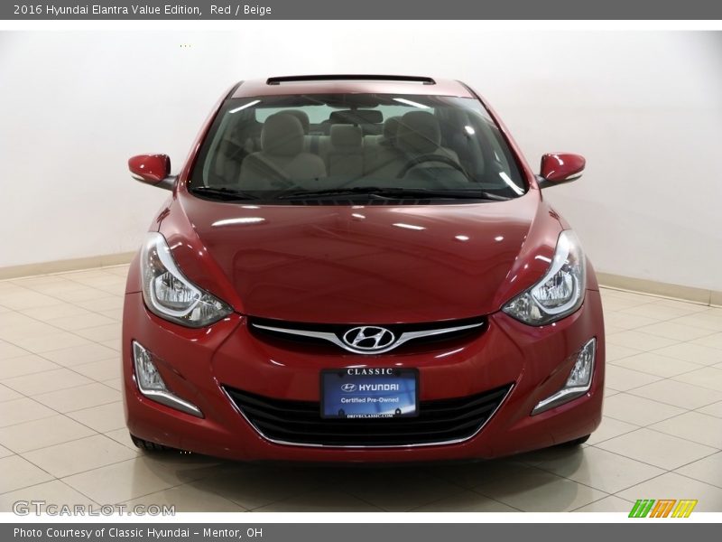Red / Beige 2016 Hyundai Elantra Value Edition