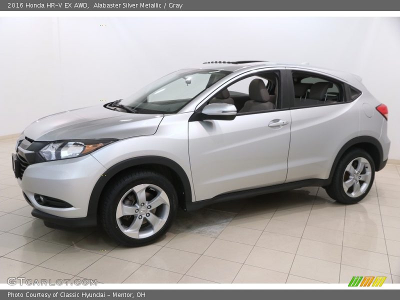 Alabaster Silver Metallic / Gray 2016 Honda HR-V EX AWD