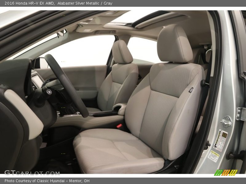 Alabaster Silver Metallic / Gray 2016 Honda HR-V EX AWD