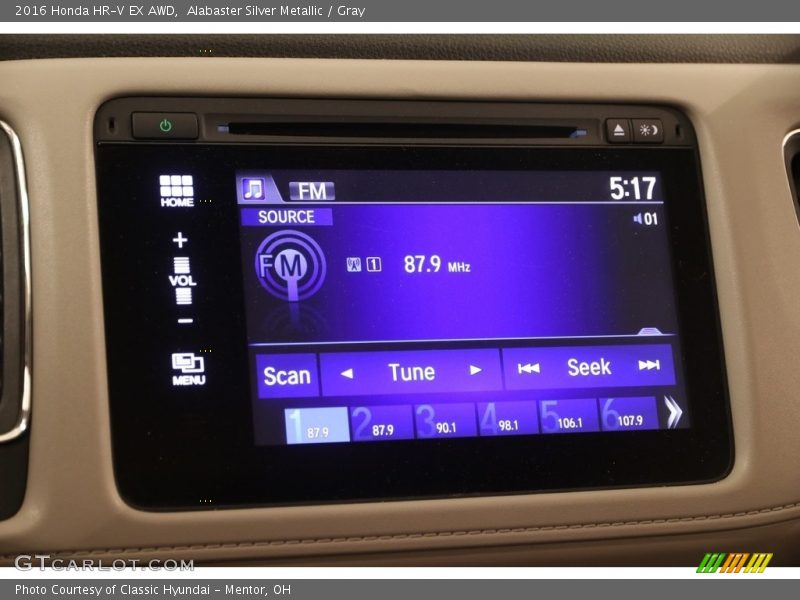 Alabaster Silver Metallic / Gray 2016 Honda HR-V EX AWD