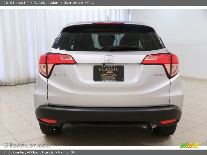 Alabaster Silver Metallic / Gray 2016 Honda HR-V EX AWD